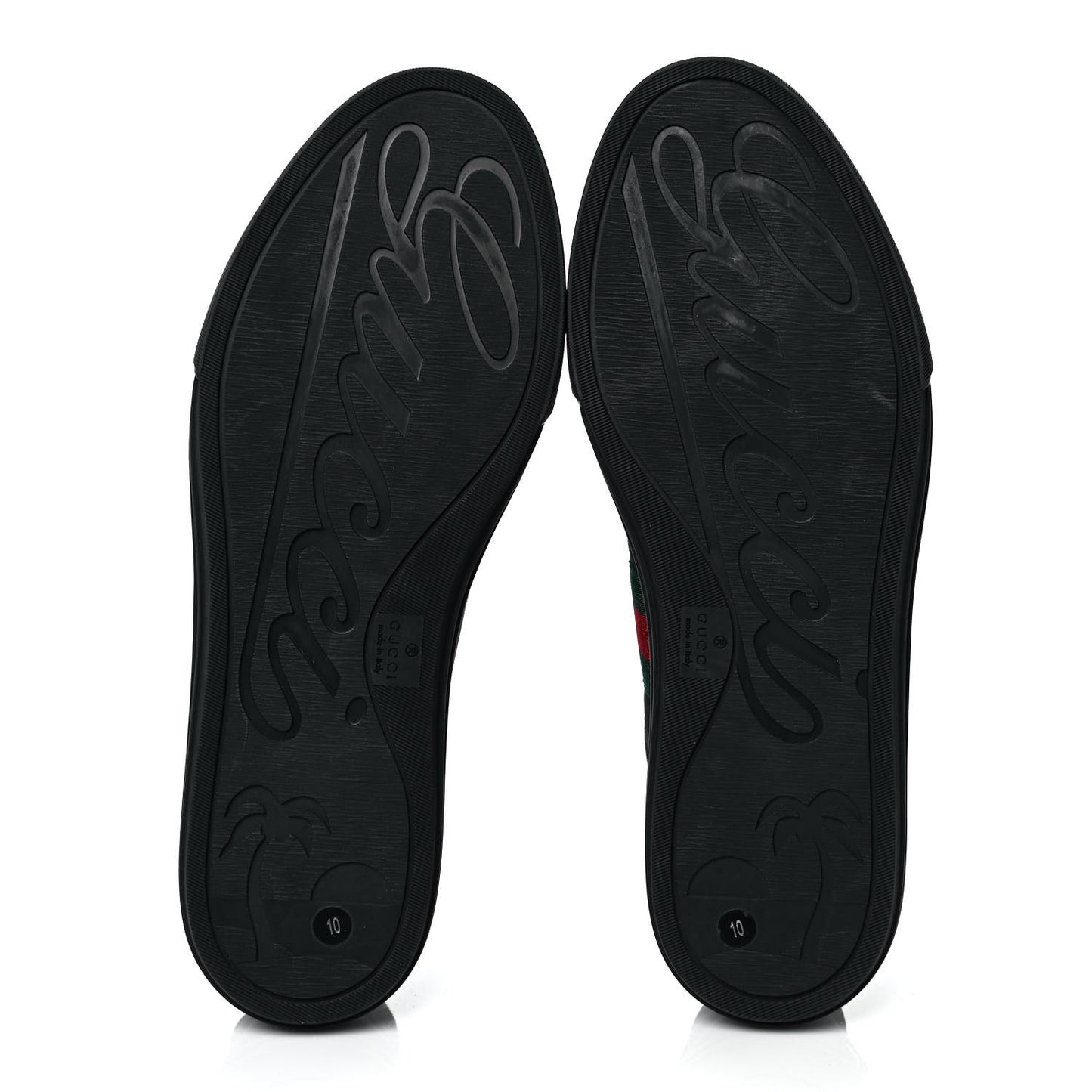 Canvas Web Monogram Mens High Top Sneakers 10 Black