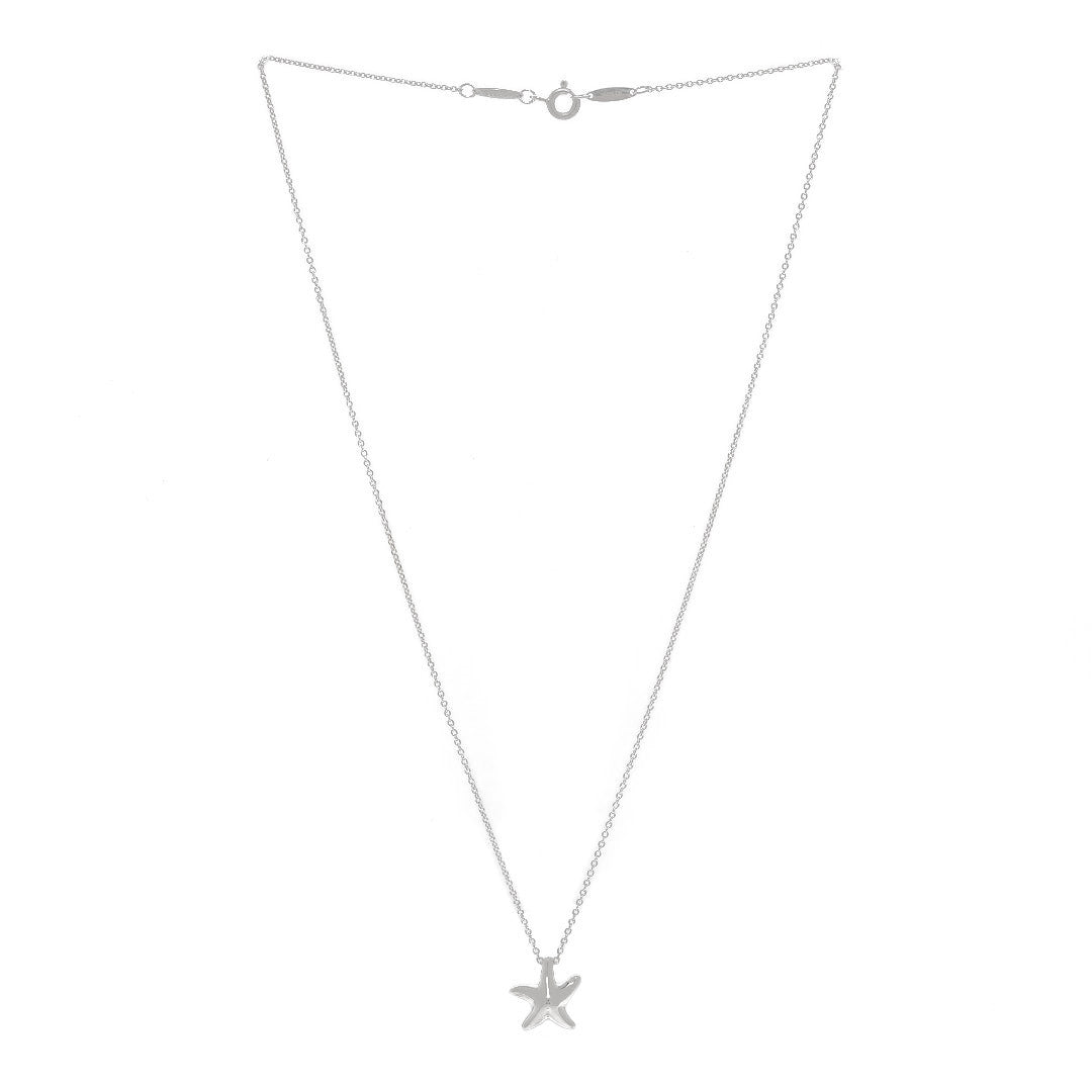 Tiffany Sterling Silver 12mm Elsa Peretti Starfish Pendant Necklace 3 of 5