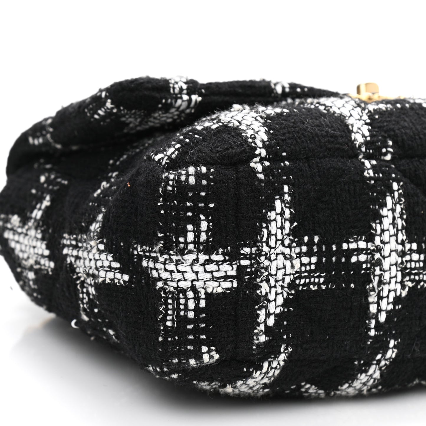 Tweed Quilted Large Chanel 19 Flap Black White