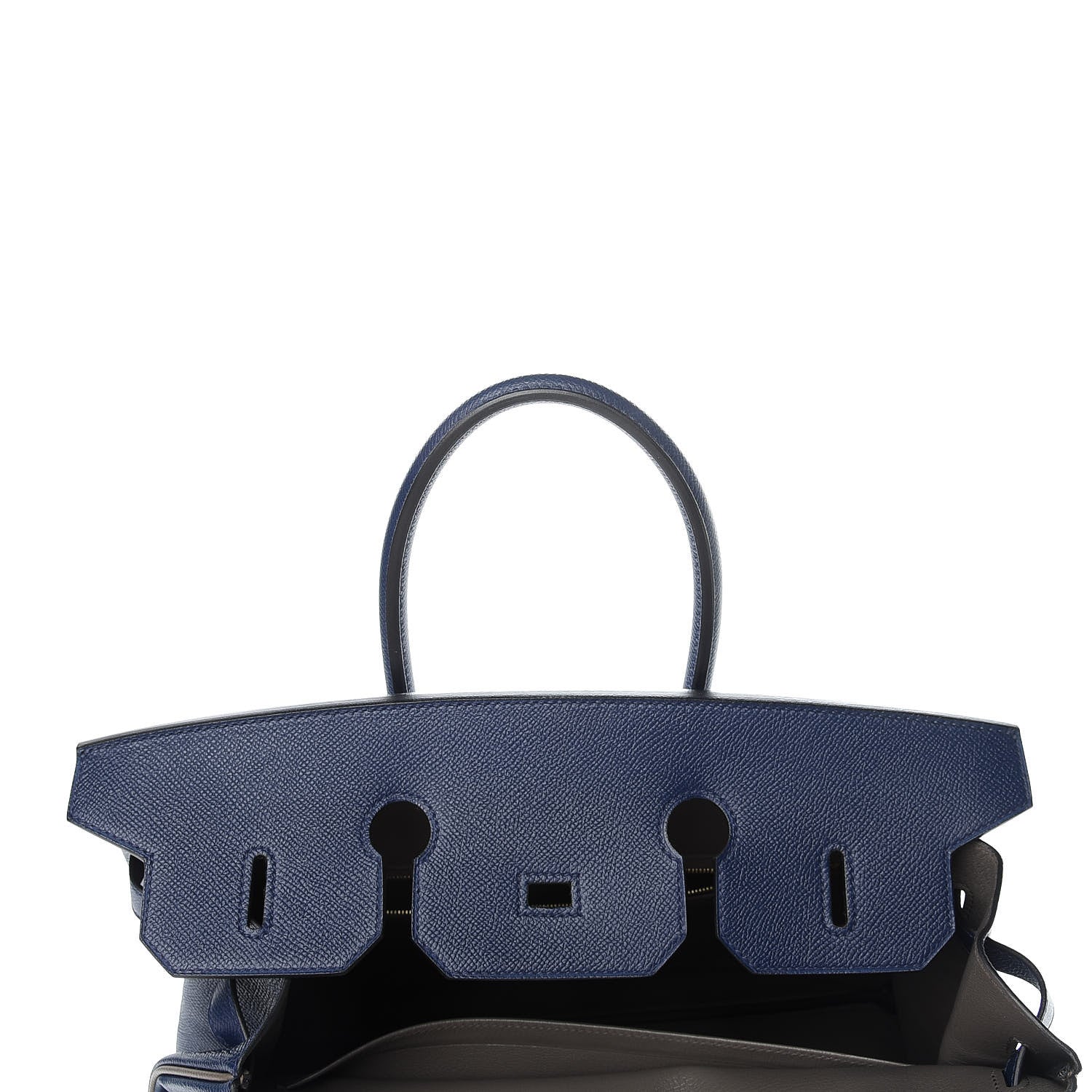 Hermes Epsom Horseshoe Birkin 35 Bleu Saphir Etain 14 of 35