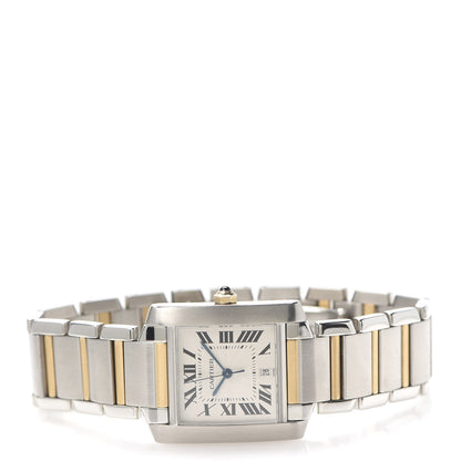 Cartier Stainless Steel 18K Yellow Gold 28mm Tank Francaise Automatic Watch 3 of 7