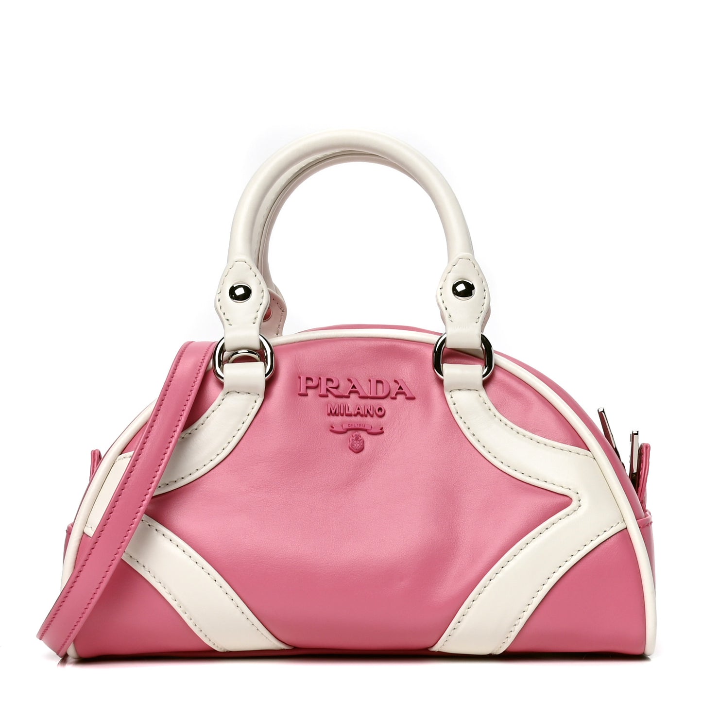 Soft Calfskin Bowling Bag Begonia White