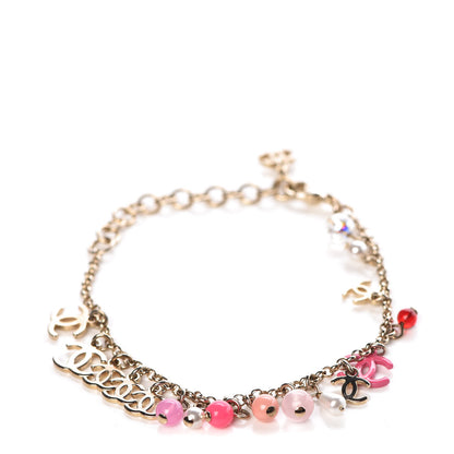 Chanel Pearl Beaded CC Bracelet Pink Gold 1 of 5