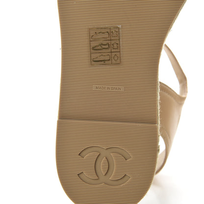 Chanel Lambskin CC Espadrilles 35 Beige Black 8 of 10