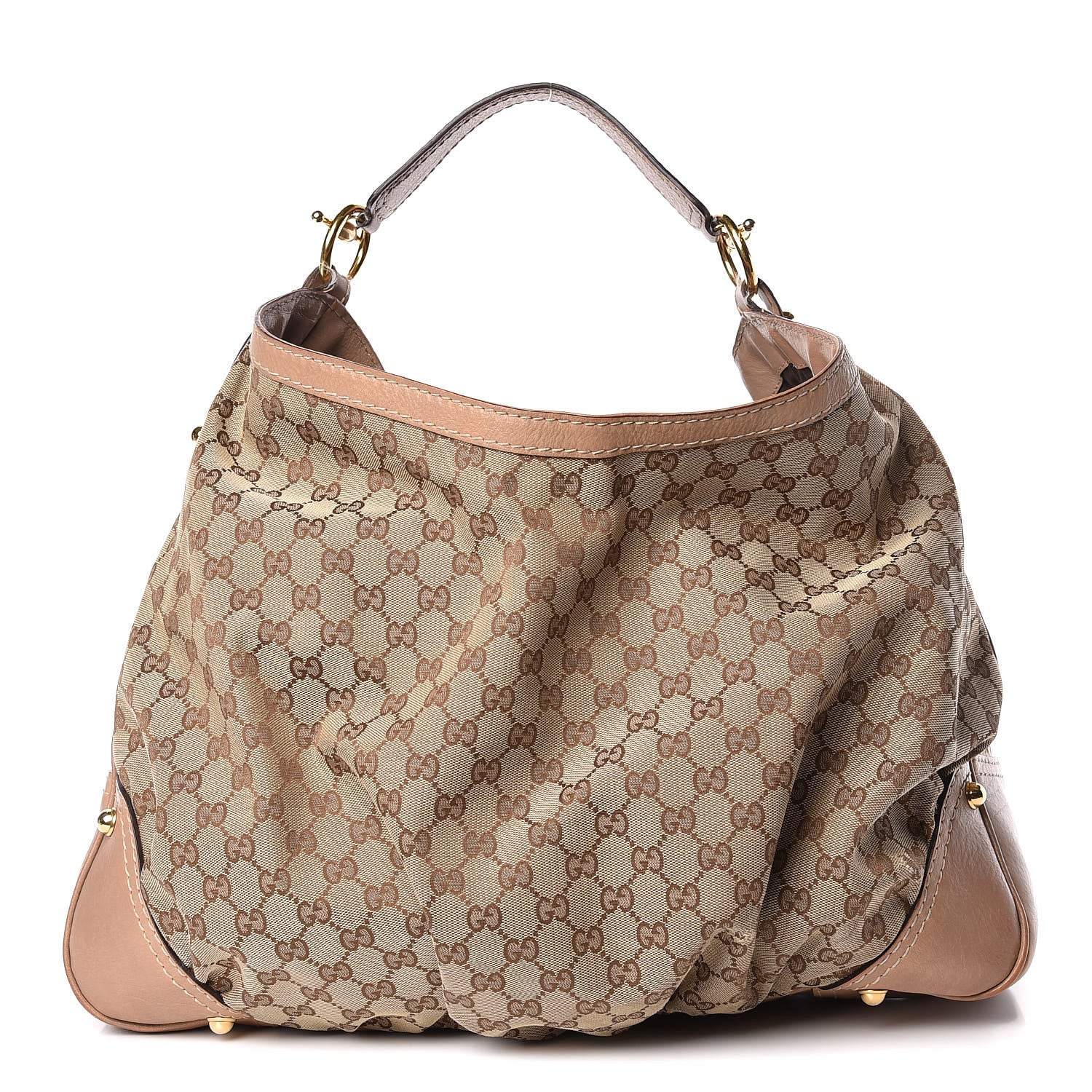 Gucci Monogram Large Jockey Hobo Beige 1 of 19