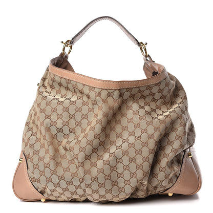 Gucci Monogram Large Jockey Hobo Beige 1 of 19