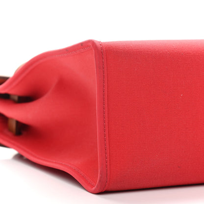 Hermes Vache Hunter Toile Herbag Zip 31 PM Rouge Tomate Natural 9 of 12