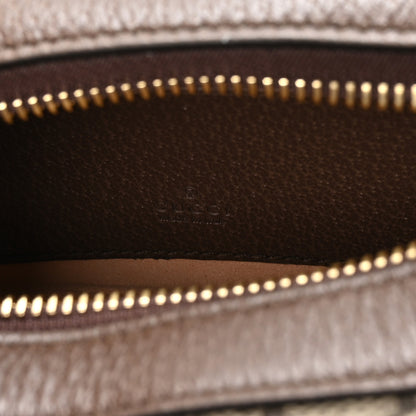 Gucci GG Supreme Monogram Textured Calfskin Web Mini Ophidia Half Moon Hobo Beige Ebony New Acero 10 of 21
