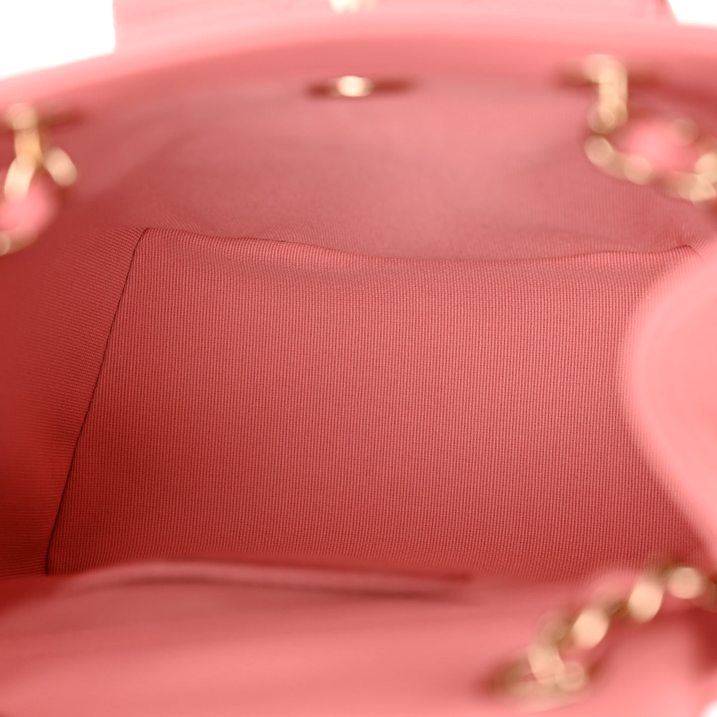 Shiny Caviar Quilted Small Pockets Drawstring Backpack Pink