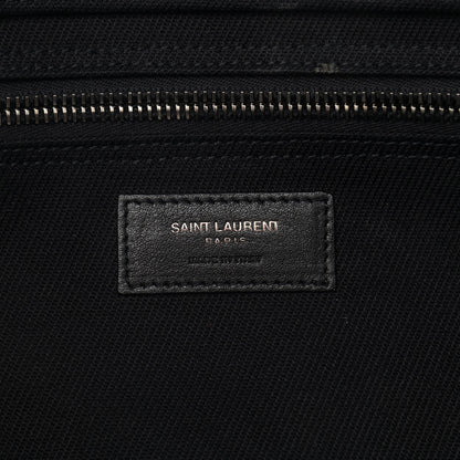 Saint Laurent Linen Calfskin Rive Gauche Tote Black 6 of 17