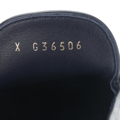 Chanel Lambskin Quilted Womens CC Loafers 37 Navy 8 of 12