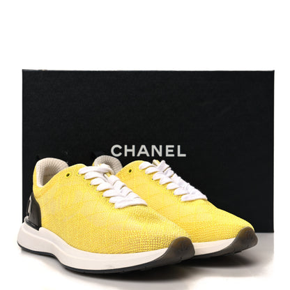 Chanel Mesh Embroidered CC Sneakers 36.5 Yellow 8 of 8