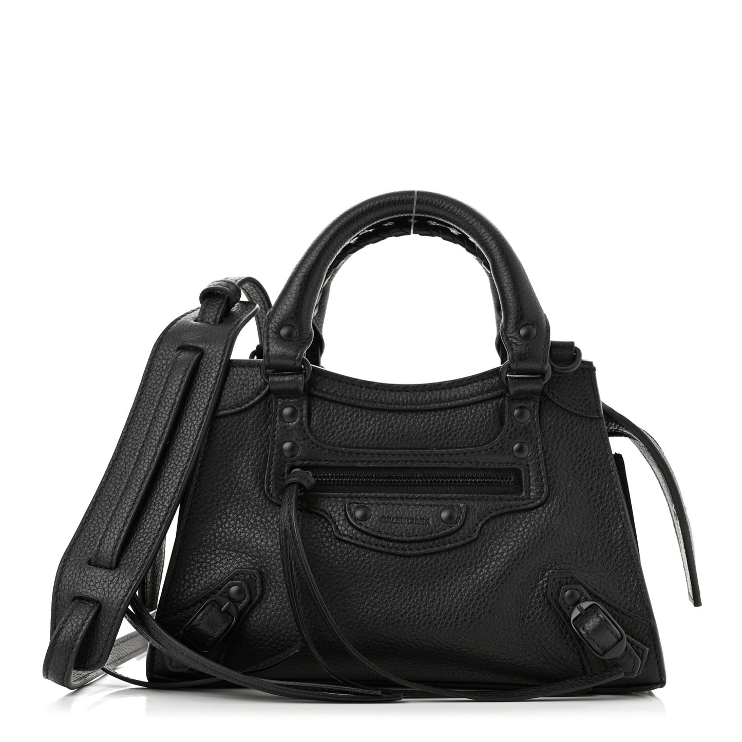Grained Calfskin Neo Classic Black Hardware Mini City Black
