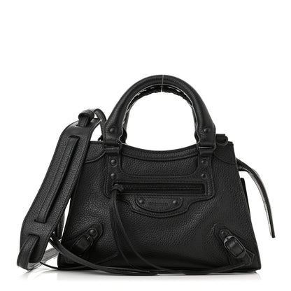 Balenciaga Grained Calfskin Neo Classic Black Hardware Mini City Black 1 of 10