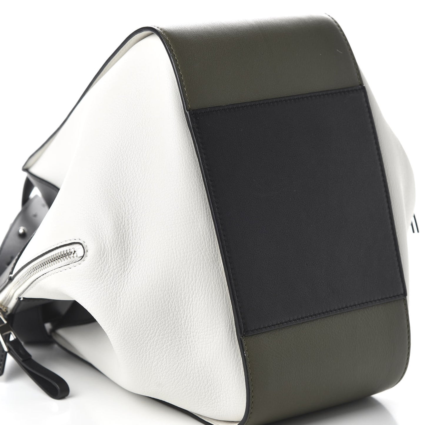 Calfskin Small Hammock Shoulder Bag Khaki Green Soft White