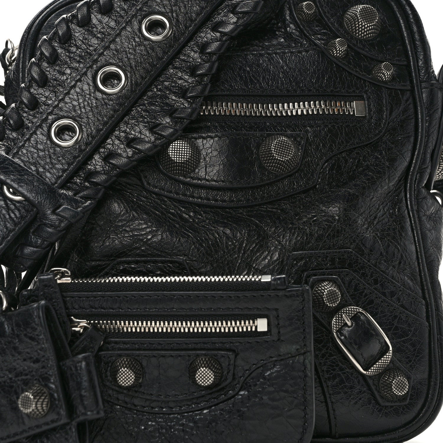 Balenciaga Agneau Arena Le Cagole Crossbody Bag Black 10 of 15