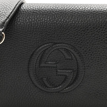 Gucci Pebbled Calfskin Soho Wallet on Chain Black 5 of 9