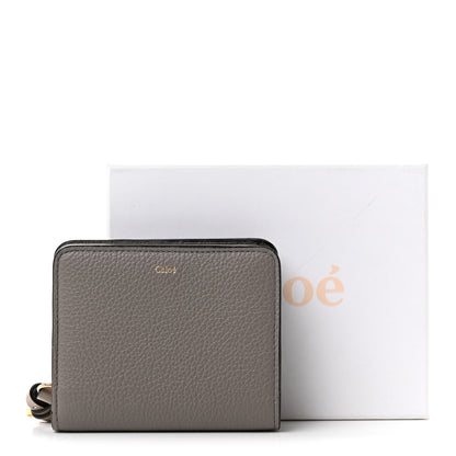 Chloe Grained Calfskin Alphabet Compact Wallet Cashmere Grey 8 of 8