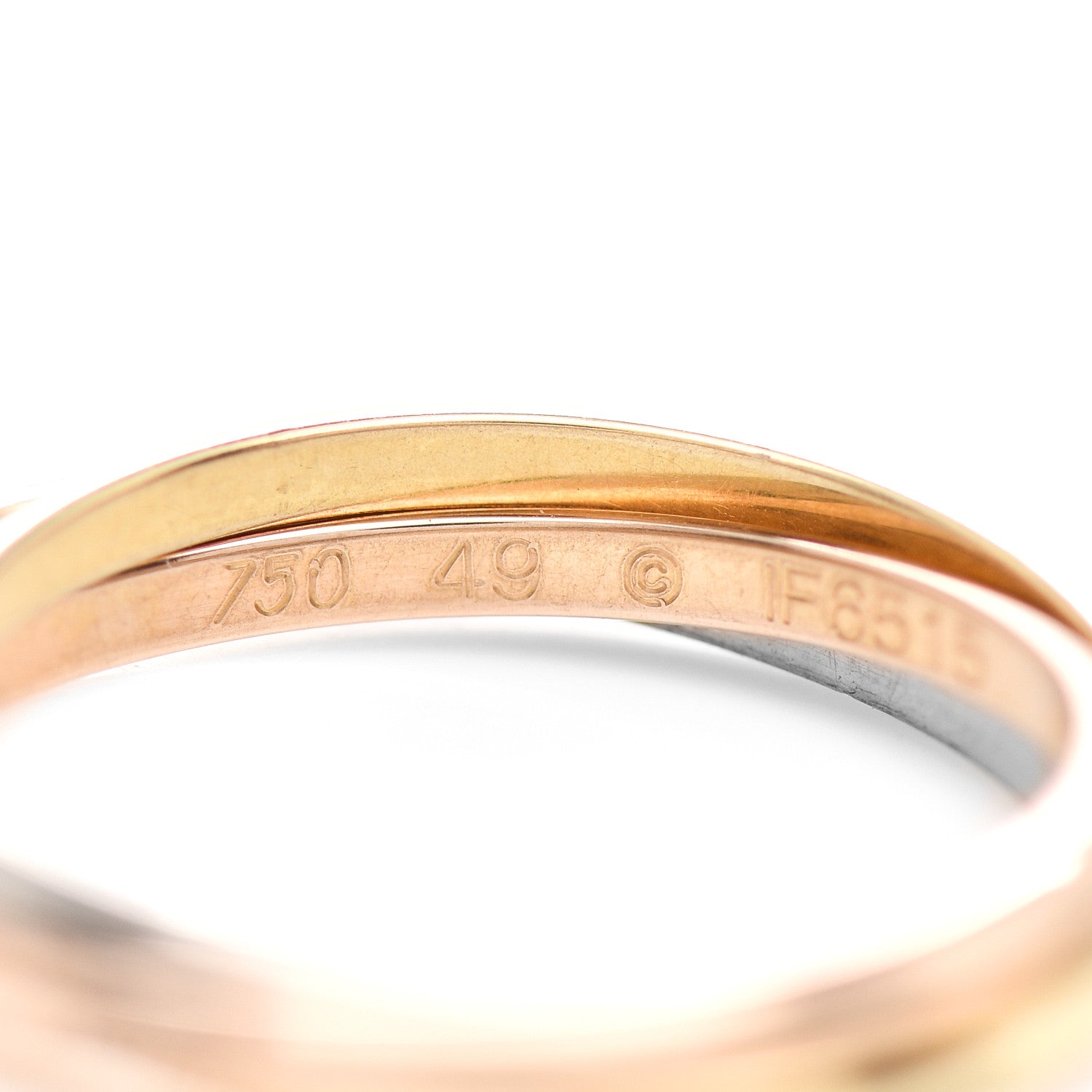 Cartier 18K Pink Yellow White Gold Extra Small Trinity Ring 49 4.75 3 of 3