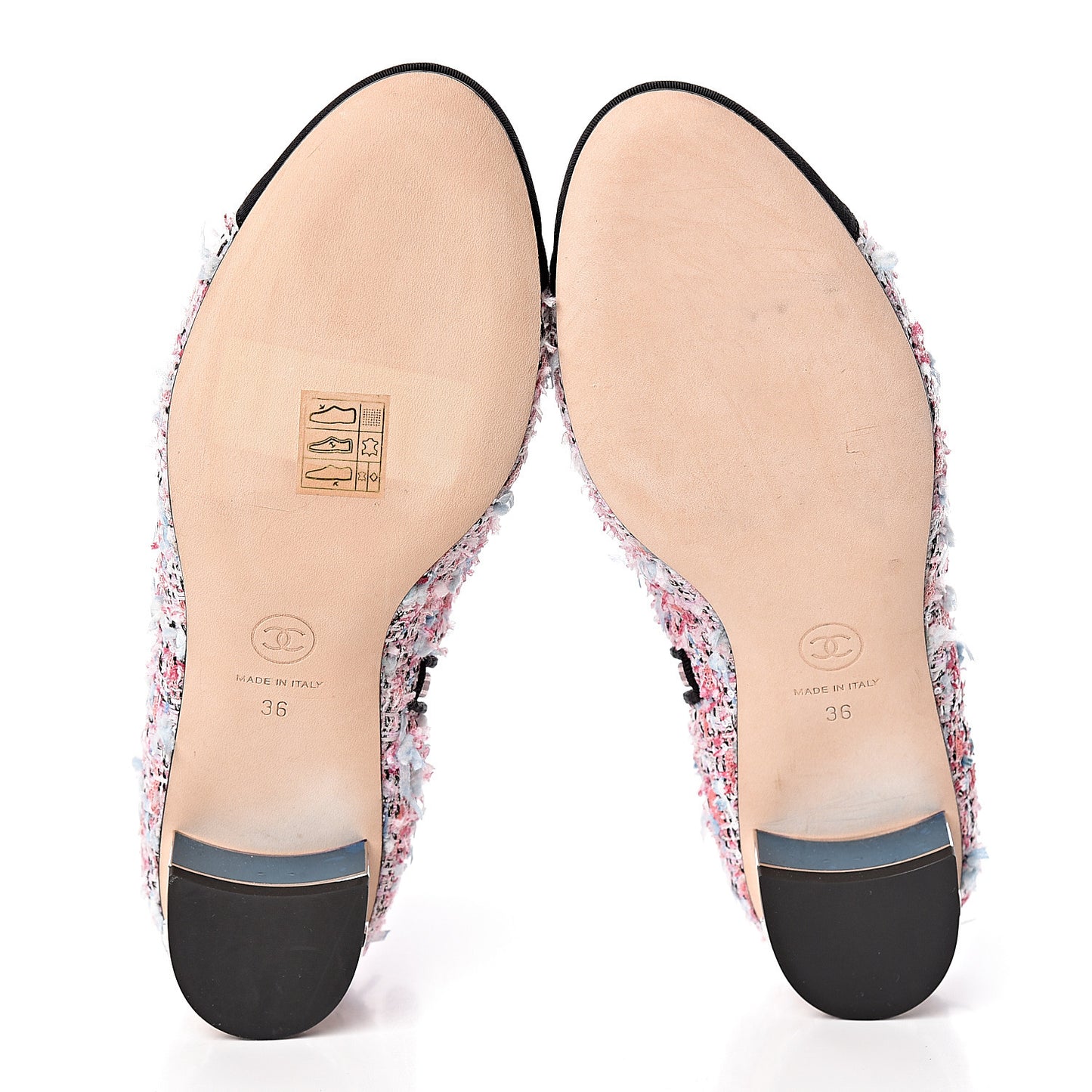 Tweed Cap Toe CC Short Boots 36 Pink Blue Black