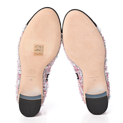 Chanel Tweed Cap Toe CC Short Boots 36 Pink Blue Black 5 of 9