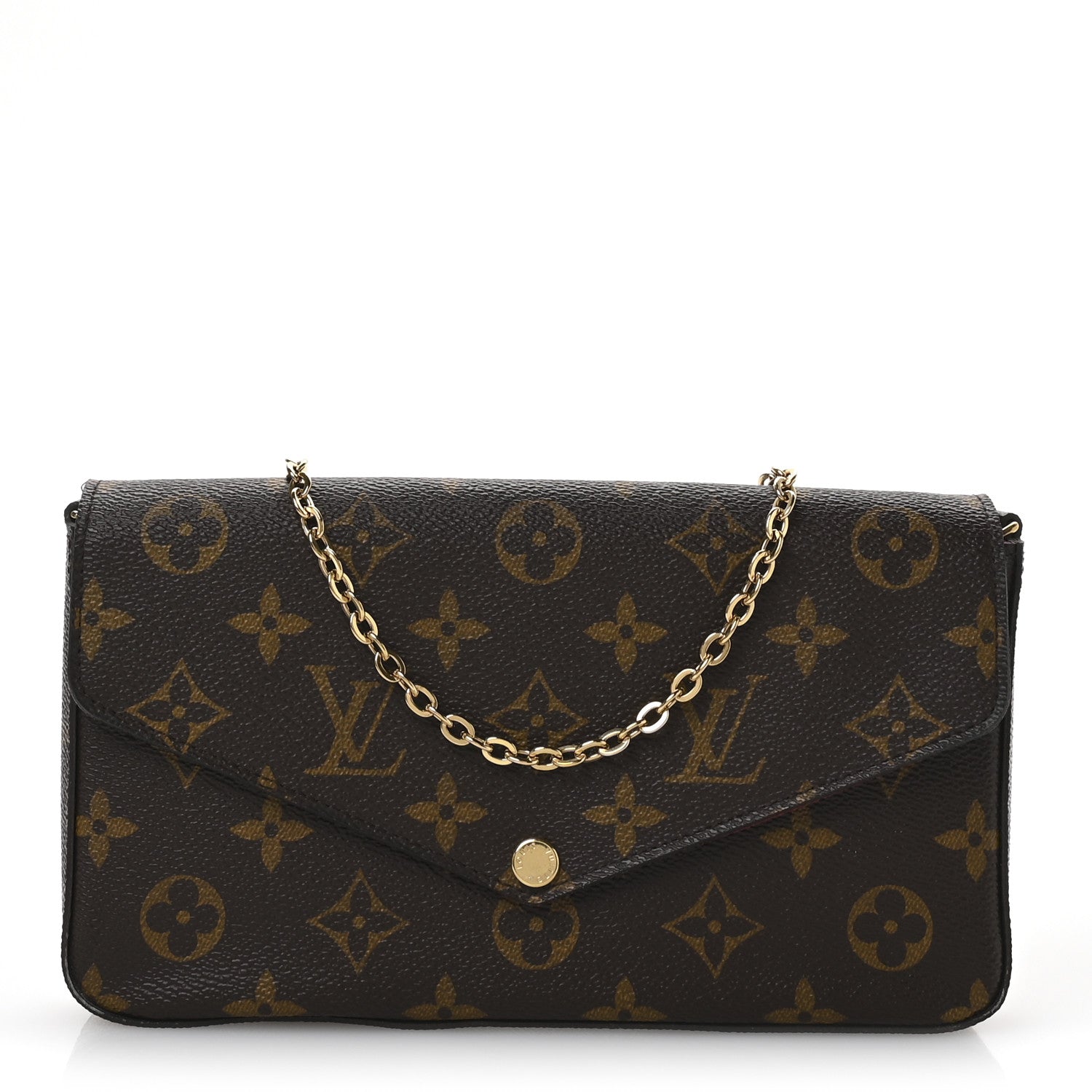 Louis Vuitton Monogram Pochette Felicie Chain Wallet Fuchsia 1 of 14