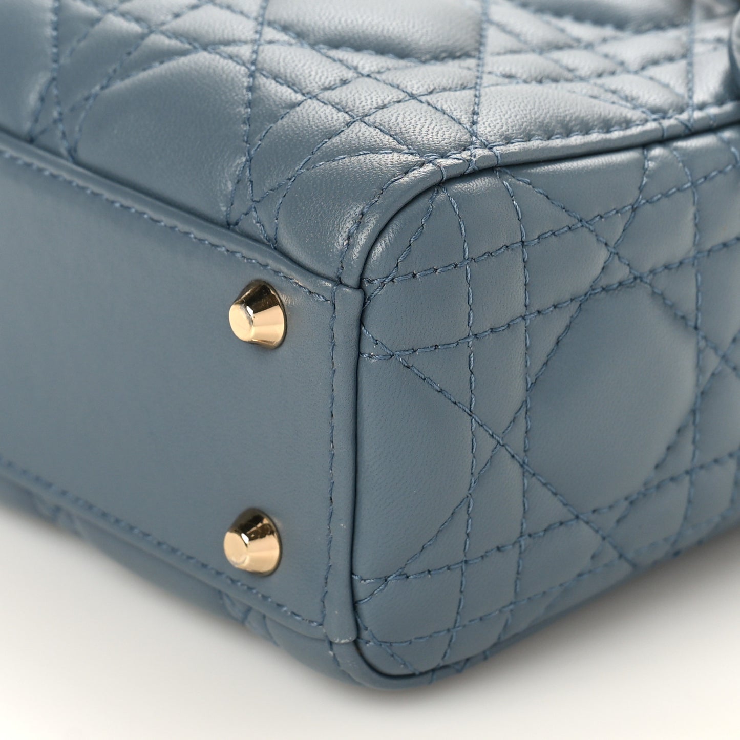 Lambskin Cannage Mini Lady Dior Cloud Blue