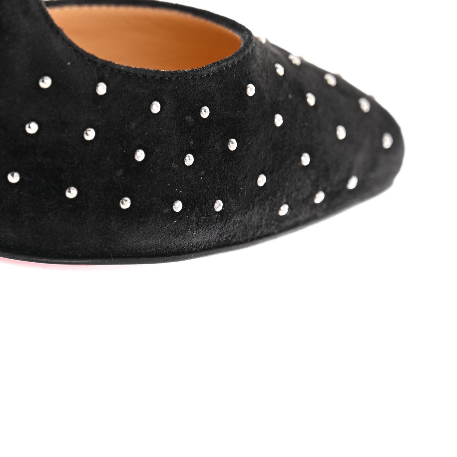 Christian Louboutin Veau Velours Studded Hot Chick 100 Pumps 38 Black Silver 9 of 13
