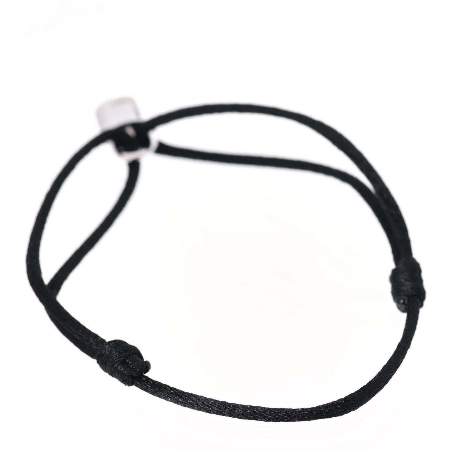 Sterling Silver Lockit Adjustable Cord Bracelet Black