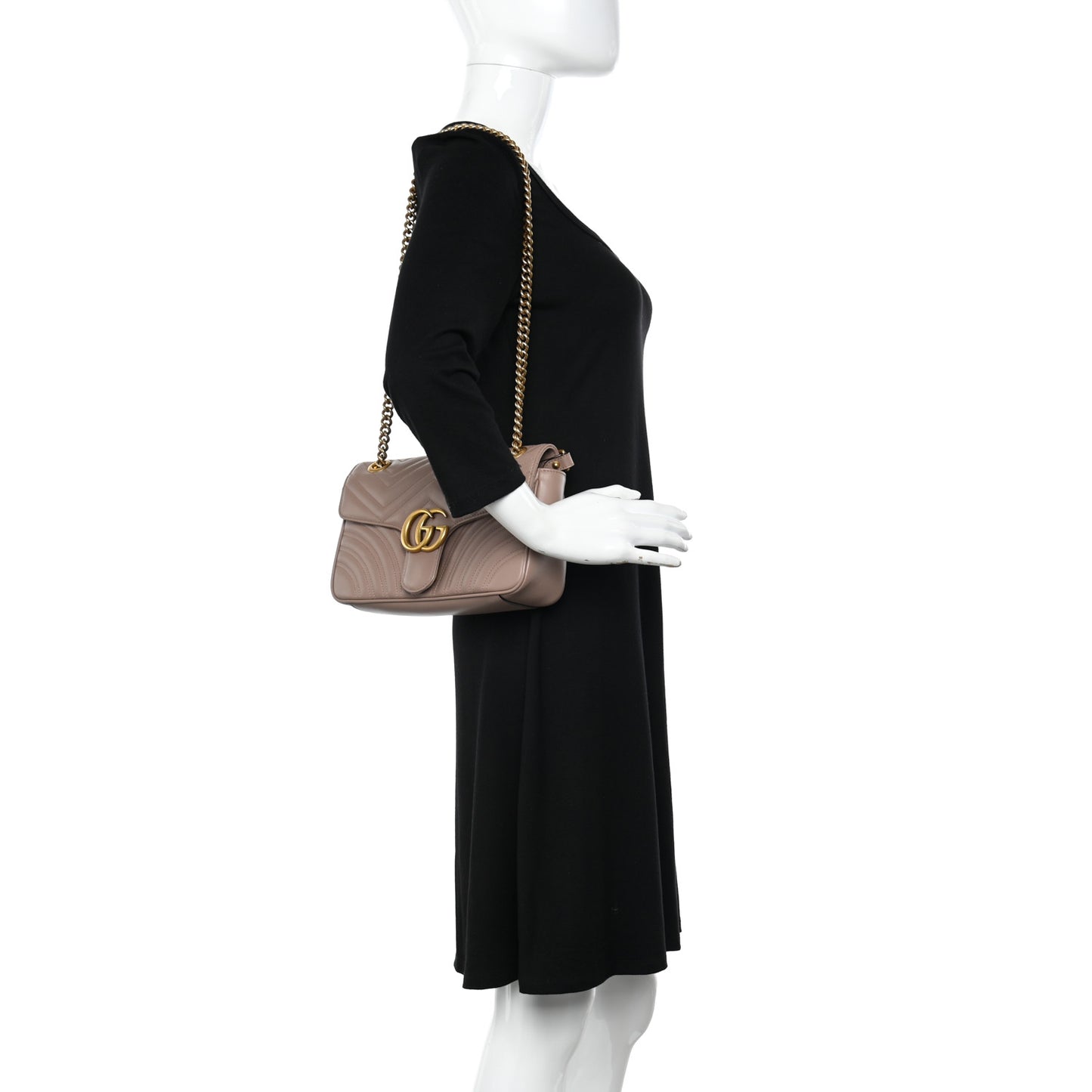 Calfskin Matelasse Small GG Marmont Shoulder Bag Porcelain Rose
