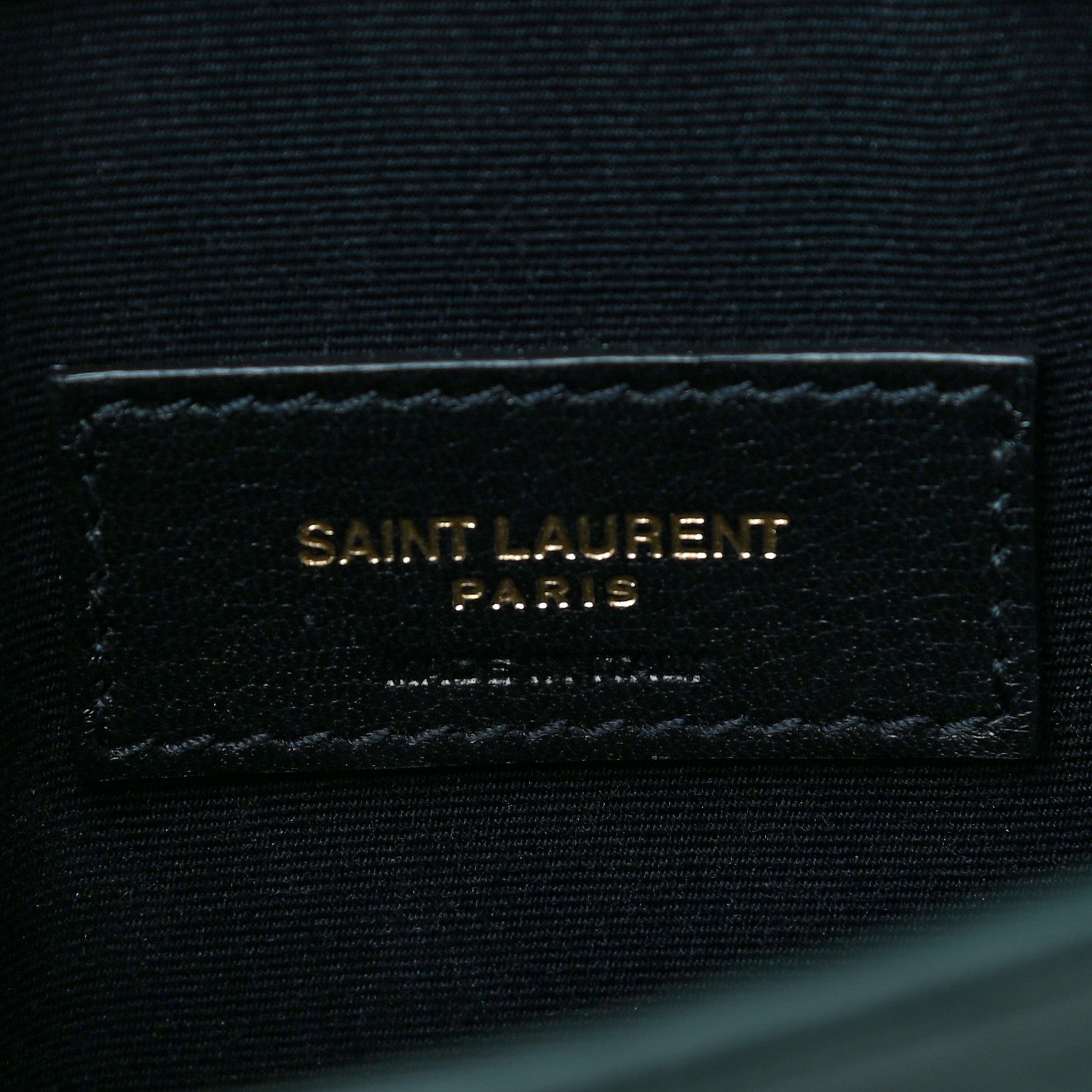 Saint Laurent Calfskin Crocodile Embossed Uptown Monogram Clutch Dark Green 11 of 12