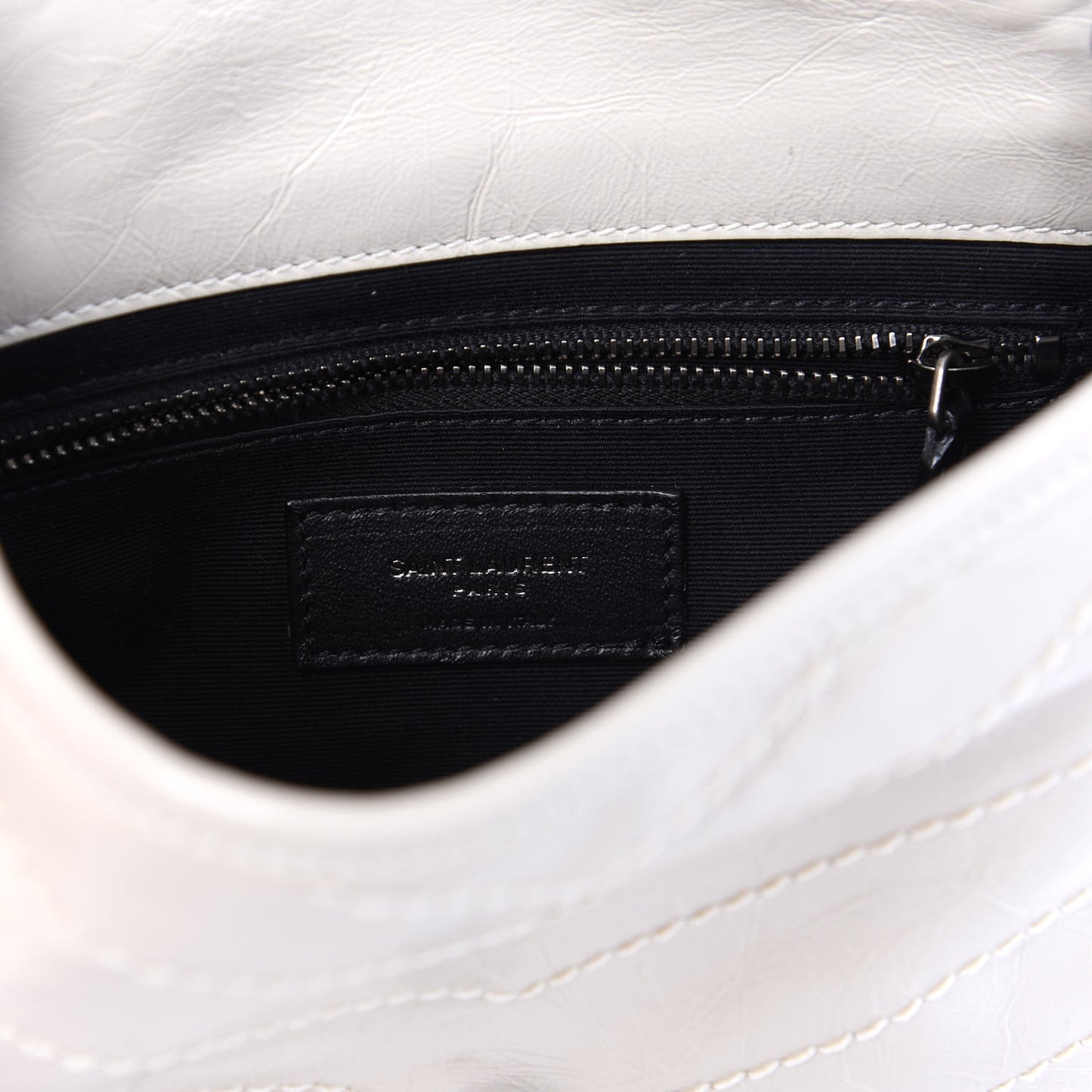 Crinkled Calfskin Matelasse Monogram Niki Chain Wallet Crema Soft