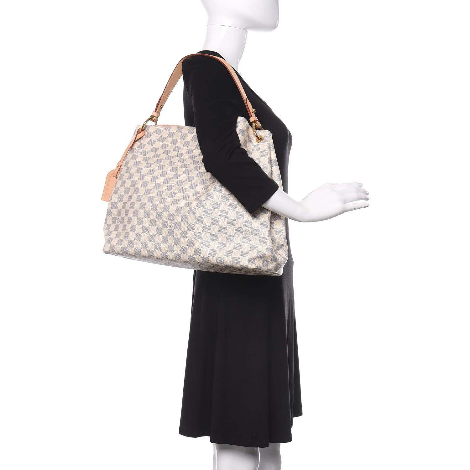 Louis Vuitton Damier Azur Graceful MM Rose Ballerine 2 of 14