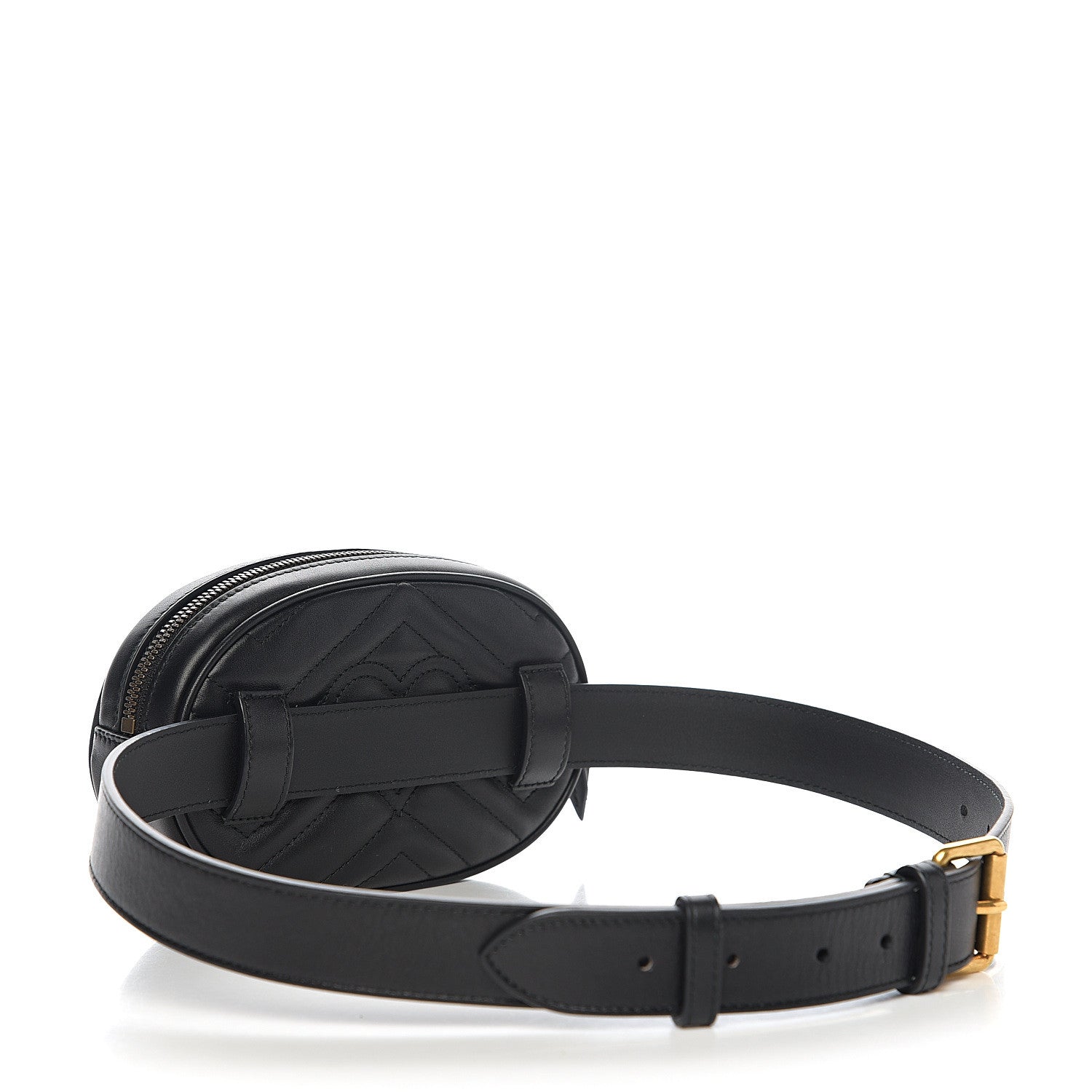 Gucci Calfskin Matelasse GG Marmont Belt Bag 85 34 Black 2 of 9