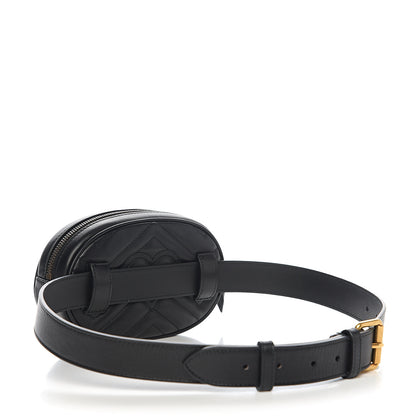 Gucci Calfskin Matelasse GG Marmont Belt Bag 85 34 Black 2 of 9