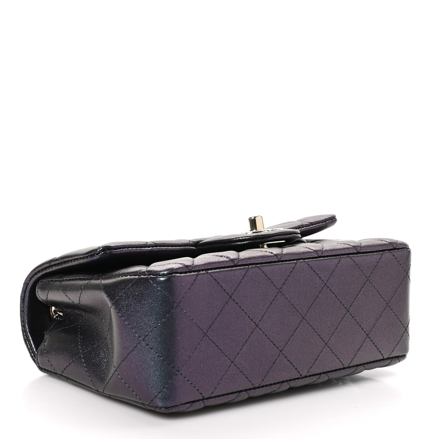 Chanel Iridescent Lambskin Quilted Mini Rectangular Flap Black 4 of 10