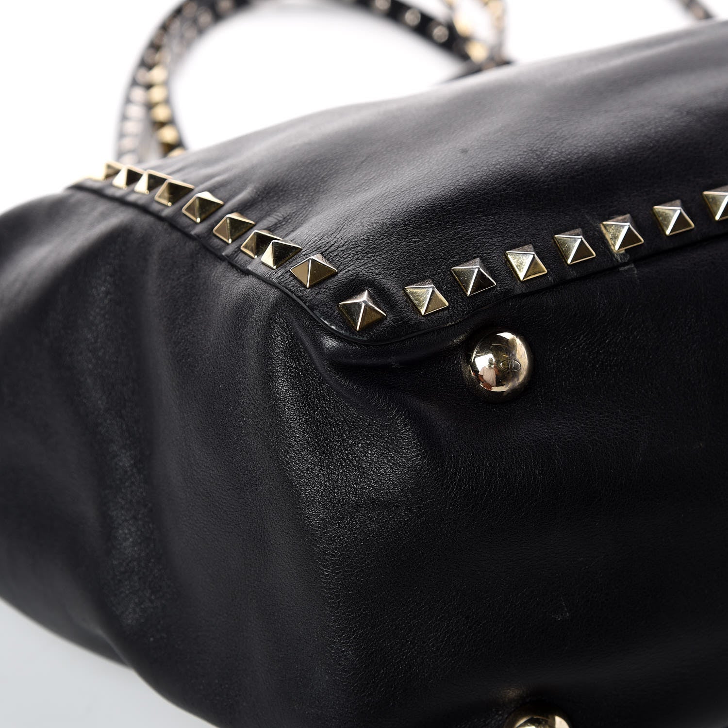 Valentino Garavani Vitello Medium Rockstud Tote Black 16 of 20