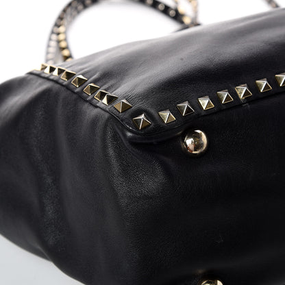 Valentino Garavani Vitello Medium Rockstud Tote Black 16 of 20