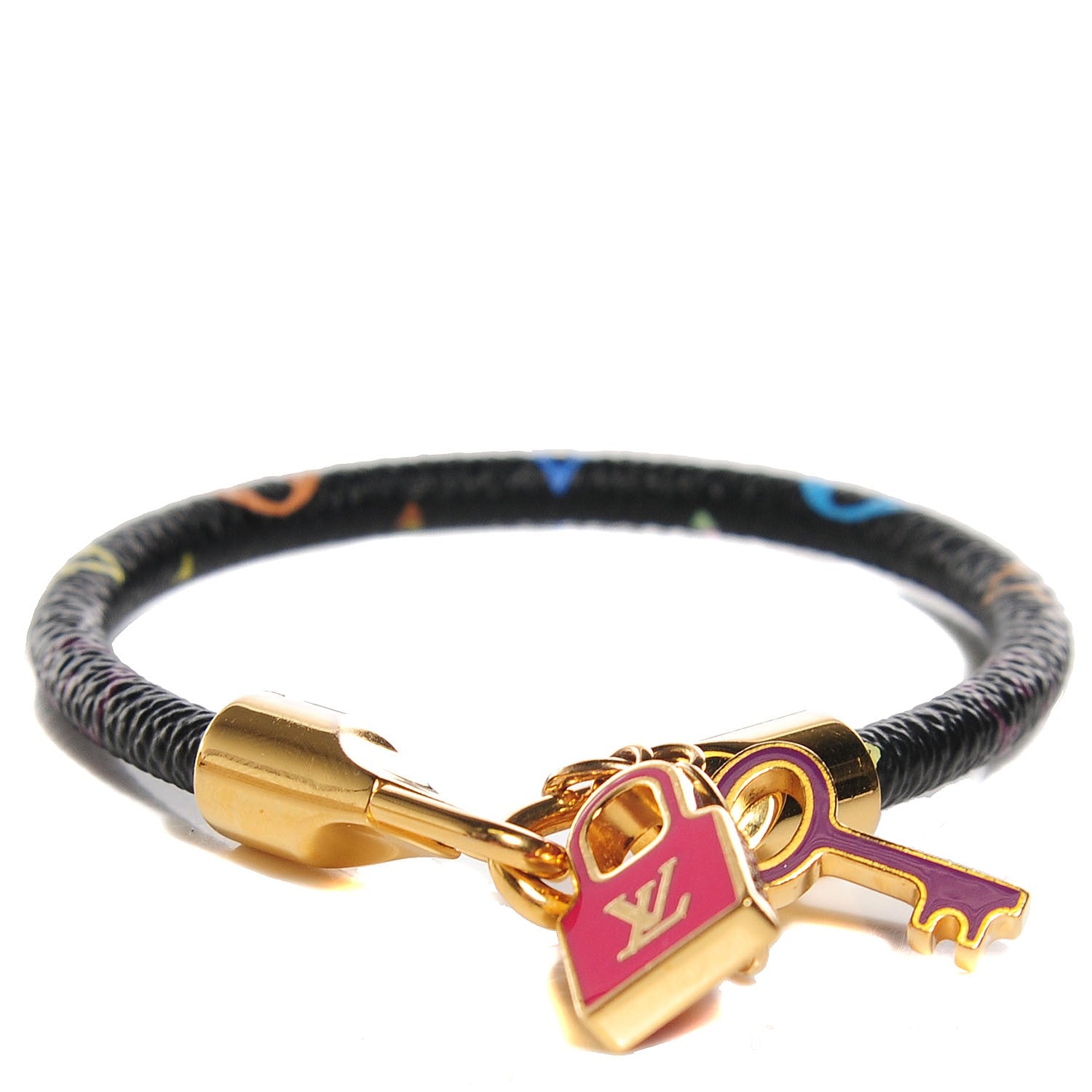 Louis Vuitton Monogram Multicolor Luck It Bracelet 19 Black 1 of 5
