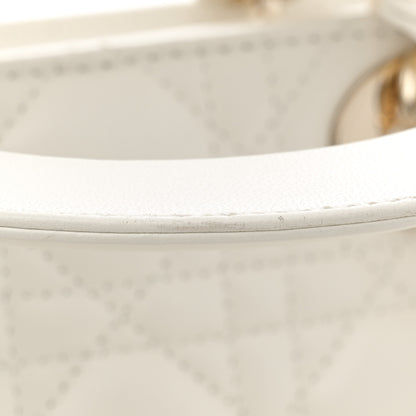 Christian Dior Lambskin Cannage Small My ABCDior Lady Dior White 12 of 14