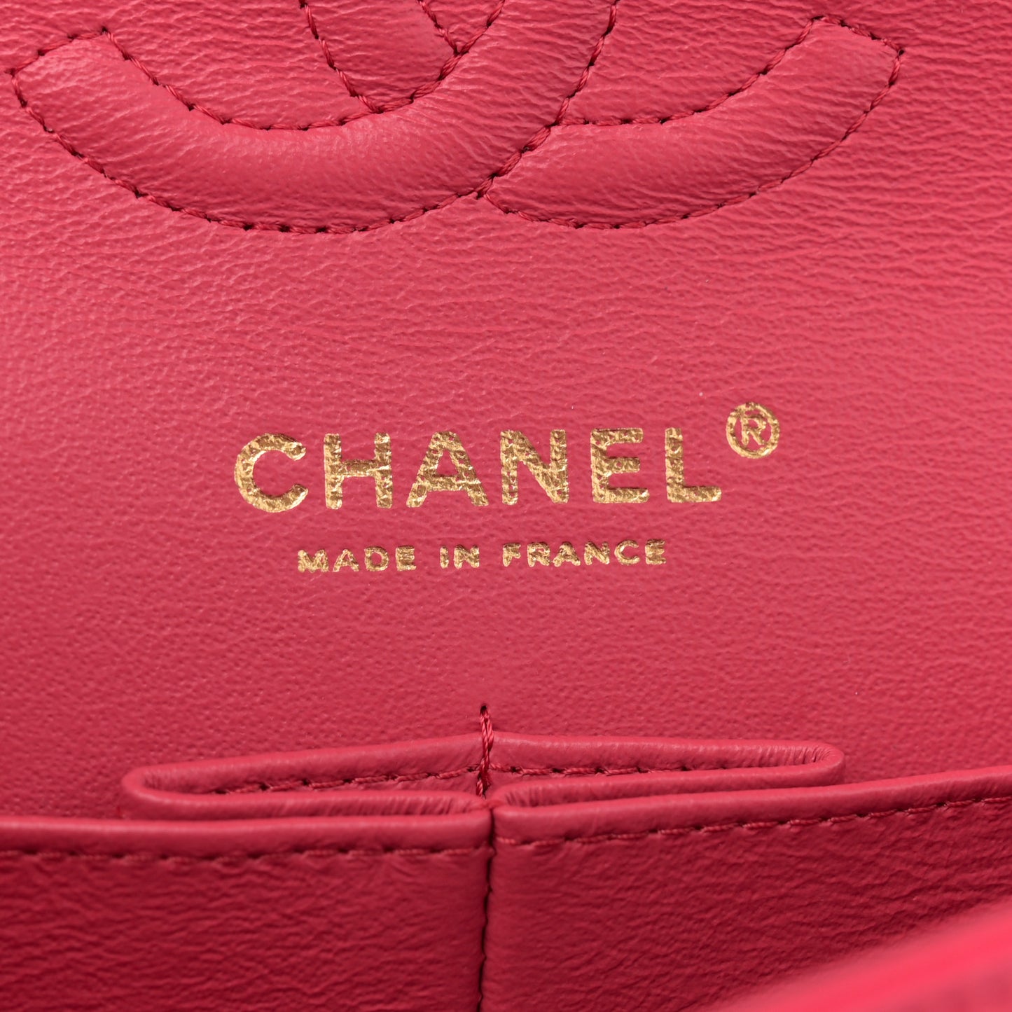 Lambskin Quilted Small Double Flap Dark Pink