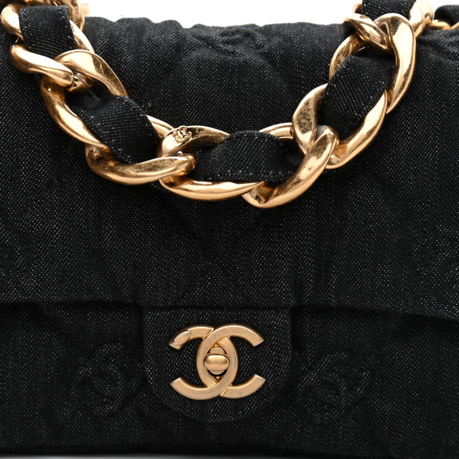 Chanel Denim Quilted Medium Funky Town Flap Black 10 of 11