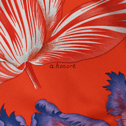 Hermes Silk Tulipomanie Scarf 90 Vermillon Rose Multicolor 7 of 12