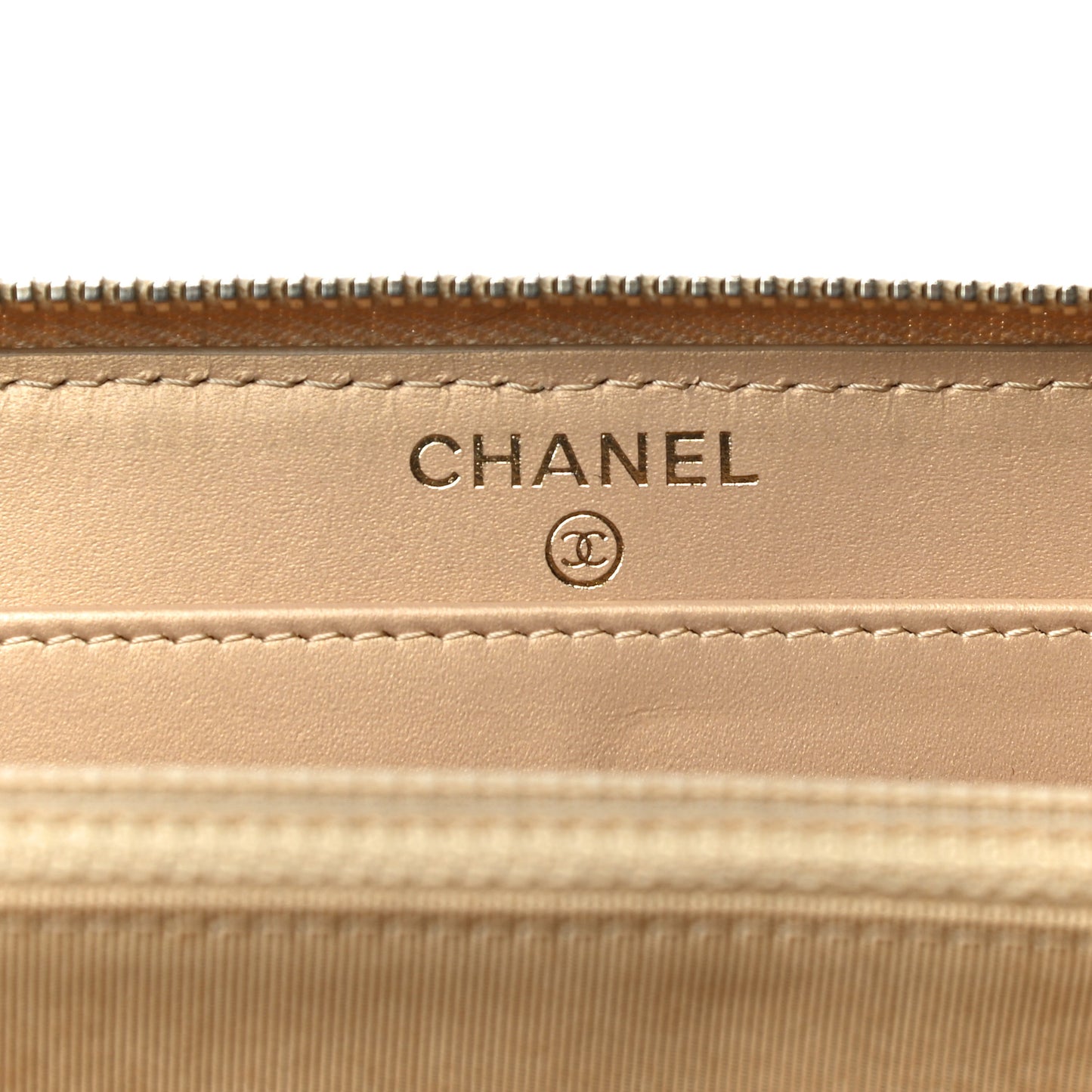 Pearly Caviar Quilted Large Gusset Zip Around Wallet Gold