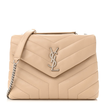 Saint Laurent Calfskin Y Quilted Monogram Small Loulou Chain Satchel Dark Beige 1 of 10