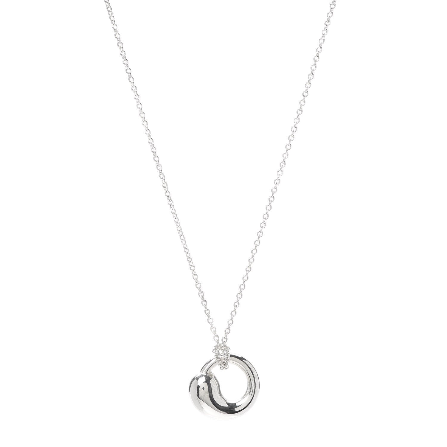 Tiffany Sterling Silver 12mm Elsa Peretti Eternal Circle Pendant Necklace 1 of 6