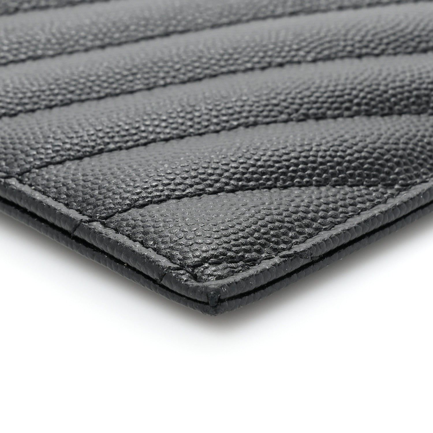 Saint Laurent Grain De Poudre Chevron Monogram Large Bill Pouch Black 10 of 12