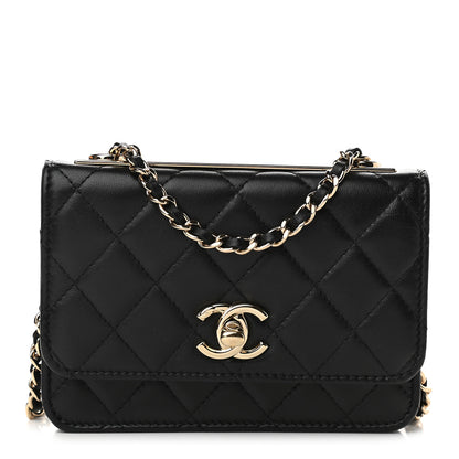 Chanel Lambskin Quilted Mini Trendy CC Wallet On Chain WOC Black 1 of 9