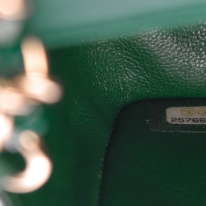 Chanel Patent Calfskin Quilted Mini Rectangular Flap Dark Green 7 of 11