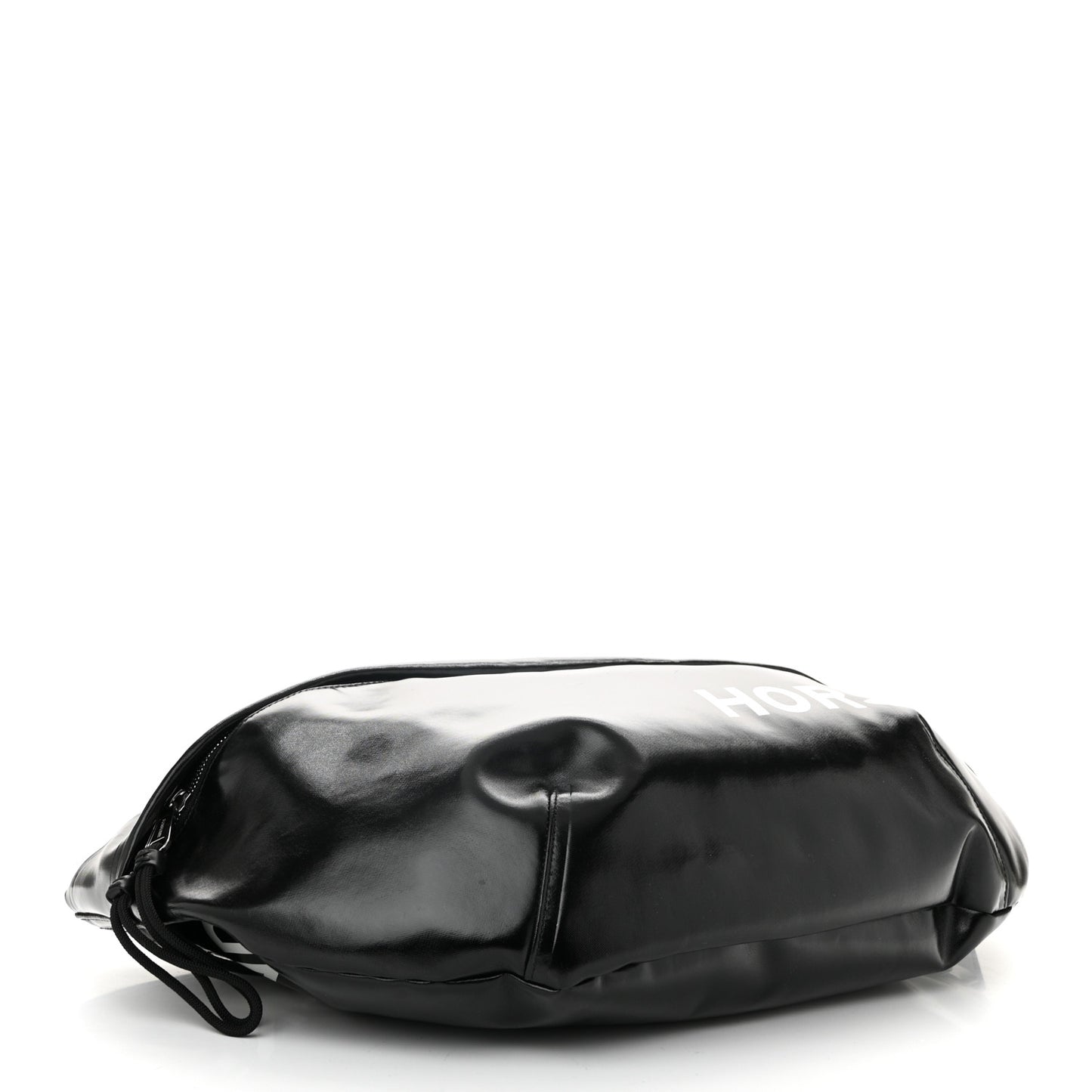 Coated Canvas Horseferry Print Extra Large Bum Bag Black